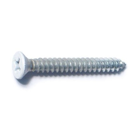Midwest Fastener Wood Screw, #7, 1-1/4 in, White Steel Flat Head Phillips Drive, 25 PK 79367